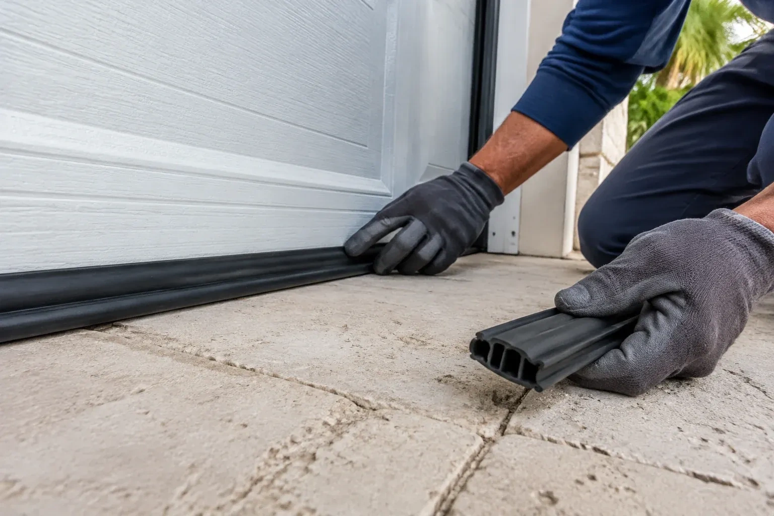 Illustrative garage doors scene; not an actual job — Garage Door Bottom Seal Replacement, Port Colborne