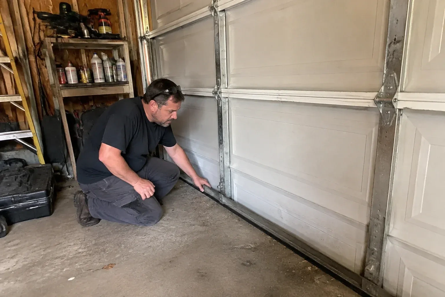Illustrative garage doors scene; not an actual job — Garage Door Roller Replacement, Port Colborne